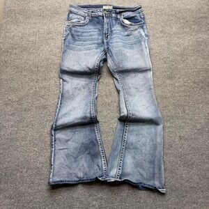 Y2K women's evolve denim New York flare rhinestone jeans size 15